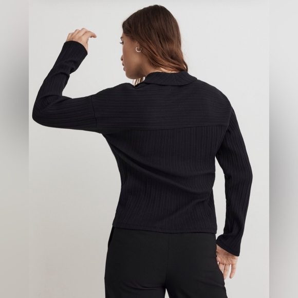 Madewell Variegated Rib Boxy Polo Shirt - Picture 4 of 11